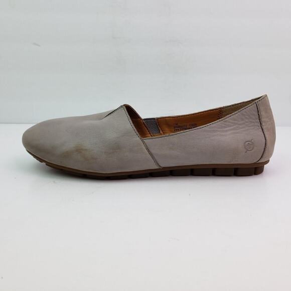 Born Sebra Womens Size 11 Gray Leather Slip On Casual Comfort Loafer Shoes - Picture 4 of 14